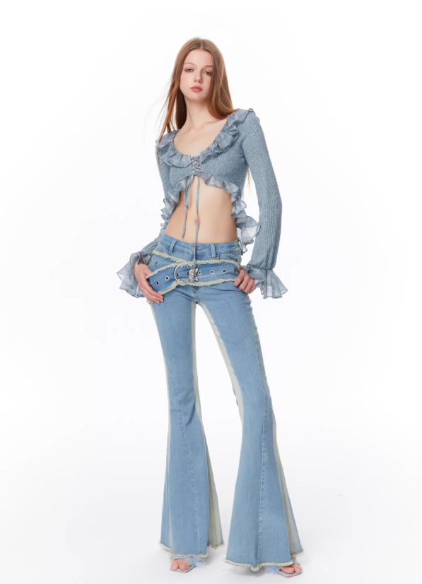 Allure Edge Chiffon Fusion Waist-Tie Top