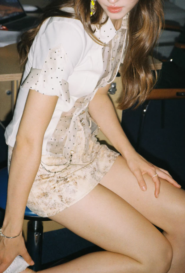 Midnight Muse Double-Placket Polka Shirt