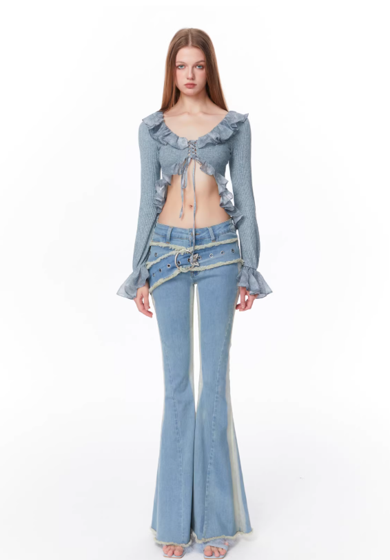 Allure Edge Chiffon Fusion Waist-Tie Top